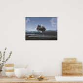 Landelijk huis, Fantasy drijvend land Poster (Keuken)