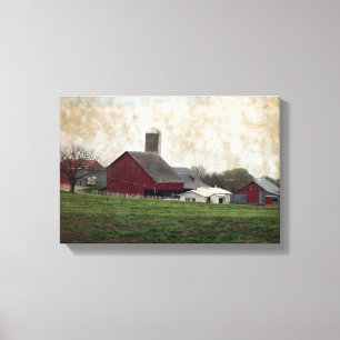 Landelijk Iowa Amish Landbouwland Boerderij Scène Canvas Afdruk