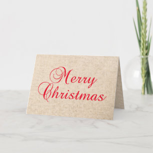 Landelijk jute familie foto Rode Kerst Feestdagen Kaart