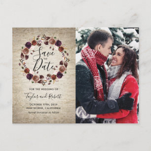 Landelijk Kasteel Bloemen Foto Save the Date Uitnodiging Briefkaart