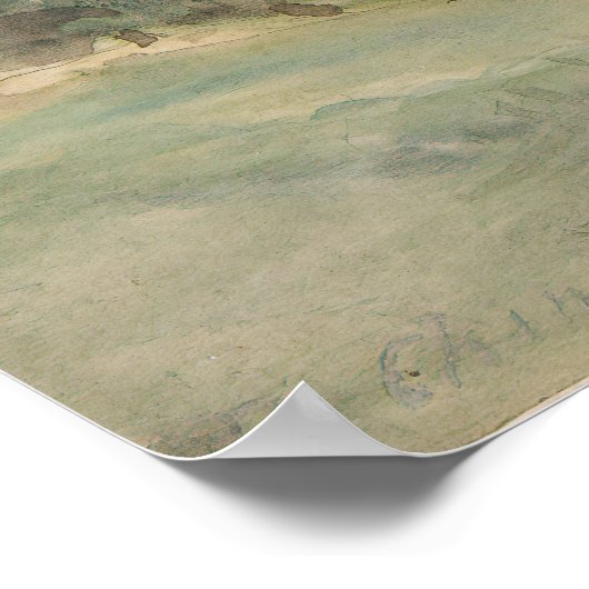 Landelijk landschap, antiek Uitgestrekt landschap Poster (Hoek)