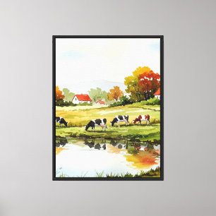 Landelijk landschap canvas afdruk