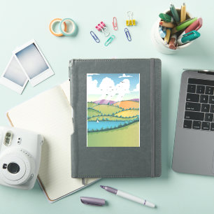 Landelijk landschap. sticker