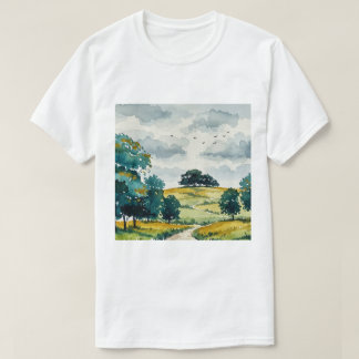 Landelijk landschap t-shirt