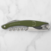 Landelijk legergroen gewei aangepast geschenk voor kurkentrekker (Achterkant)