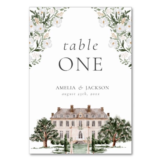 Landelijk Manor Trouwtafel Nummer Kaart (Achterkant)