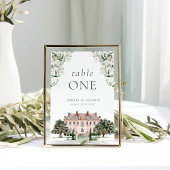 Landelijk Manor Trouwtafel Nummer Kaart