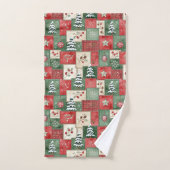 Landelijk patchwork kerstpatroon bad handdoek (Handdoek)