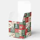 Landelijk patchwork kerstpatroon bedankdoosjes (Geopend)