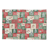 Landelijk patchwork kerstpatroon kussensloop (Achterkant)