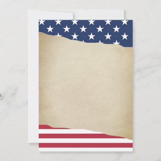 Landelijk perkament en Amerikaanse vlag Vierde Jul Kaart (Achterkant)