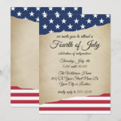 Landelijk perkament en Amerikaanse vlag Vierde Jul Kaart (Voorkant / Achterkant)
