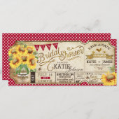 Landelijk picknickfeest met zonnebloemen en een ru save the date (Voorkant / Achterkant)