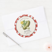 Landelijk pittige augurk inmaaklabel ronde sticker (Envelop)