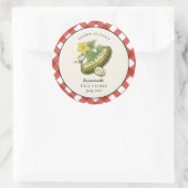 Landelijk pittige augurk inmaaklabel ronde sticker (Tas)