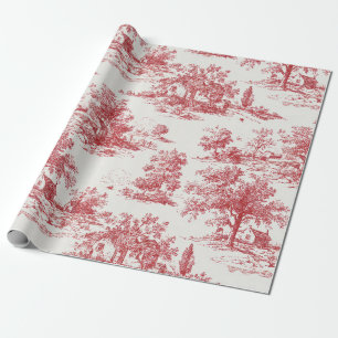 Landelijk rood toile landelijk landschap patroon cadeaupapier