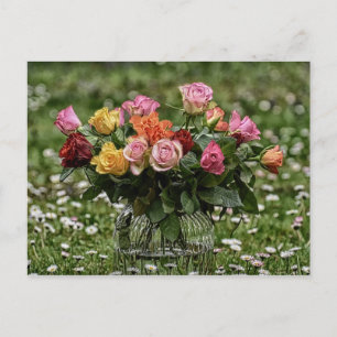 Landelijk rustiek boeket van Rozen Briefkaart