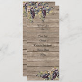 Landelijk rustiek, hout, wijngaard, wijnlijst (Voorkant / Achterkant)