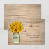 Landelijk Rustieke Metselwerk Pot Zonnebloemen RSV RSVP Kaartje (Voorkant / Achterkant)
