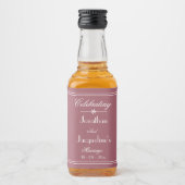 Landelijk, Stof Roze, Aangepaste Trouwfeest Vierin Likeurfles Etiket (Voorkant)
