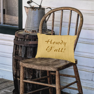 Landelijk vintage bruine crèmekleurige gepersonali accent kussen