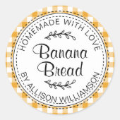 Landelijk zelfgemaakte bananenbrood Mellow Yellow Ronde Sticker (Voorkant)