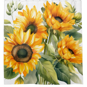 Landelijke Amerikaanse zonnebloem douchegordijnen