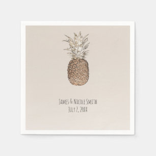 Landelijke Ananas Tropische Hawaiaanse Trouw Servetten