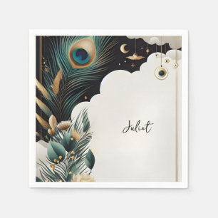 Landelijke Aziatische Lucht Wolken Pauw Bruidsdouc Servet