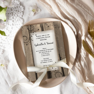 Landelijke Barn Wood Flowers Weddenschap Kaart