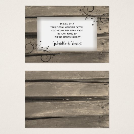 Landelijke Barn Wood Flowers Weddenschap liefdadig Visitekaartjes (Voorkant /achterkant)
