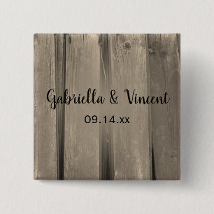 Landelijke Barn Wood Wedding Button