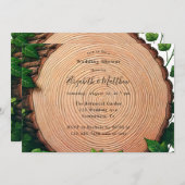 Landelijke begroeiing en houten wig huwelijksshowe kaart (Voorkant / Achterkant)