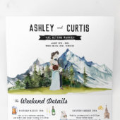 Landelijke Berg Bruiloft Drievoudige Uitnodiging (Binnenzijde eerst)