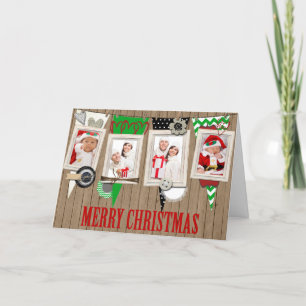 Landelijke bijtende kerstkaart feestdagen kaart