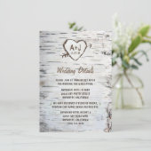 Landelijke bijtende vogelboom - Bark Wedding Informatiekaartje (Staand voorkant)