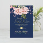 Landelijke Blauwe Blos Roze Rozen Trouw Ampersand (Staand voorkant)