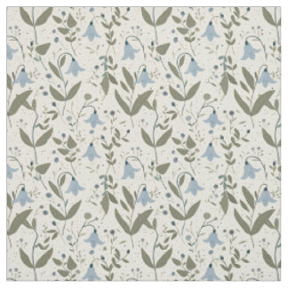 Landelijke Blauwe Botanische Oude Retro Bloemen Stof