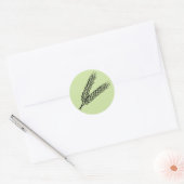 Landelijke Blauwgroene Tarwe Ronde Sticker (Envelop)