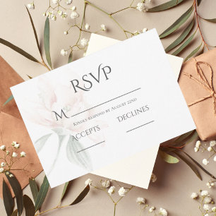 Landelijke bloem neutrale kleuren RSVP kaartje