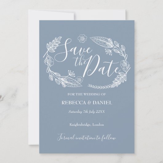 Landelijke bloem Save the Date uitnodiging (Voorkant)