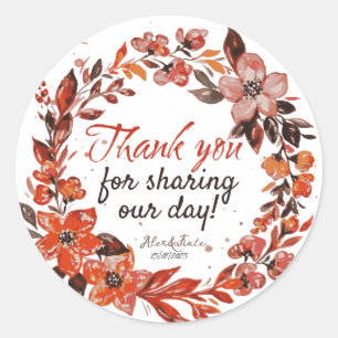 Landelijke bloemen ronde sticker