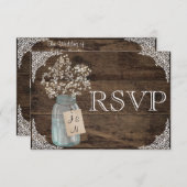 Landelijke bloemige boerderij bruiloft RSVP (Voorkant / Achterkant)
