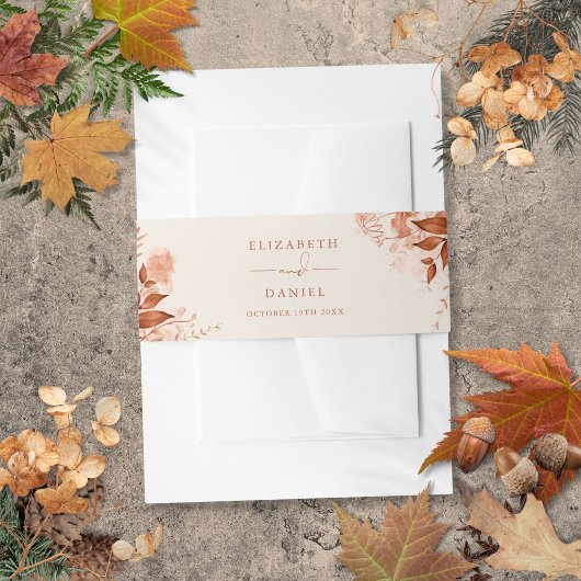 Landelijke bloemige herfst Huwelijk Uitnodigingen Wikkel