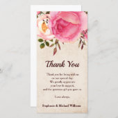 Landelijke bloemige trouwkaart met dankbetuiging bedankkaart (Voorkant / Achterkant)