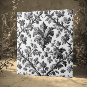 Landelijke Bloemmotief Monochroom Elegant Tegeltje