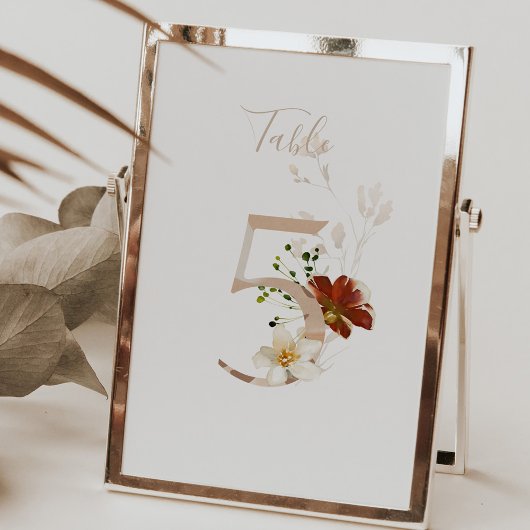 Landelijke bloemrijke handgeschreven script 5 Trou Kaart