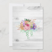 Landelijke bloemrijke lente proefhuwelijksdiner ui kaart (Achterkant)