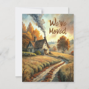 Landelijke blokhut nieuwe adreskaart Wij zijn verh Briefkaart
