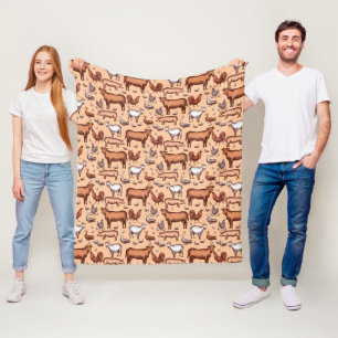 Landelijke Boerderijdieren Fleece Deken